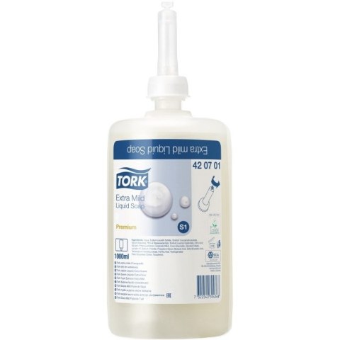 Mydło w płynie TORK Premium ekstra 1L 420701 System S1 białe Mydło w płynie TORK Premium ekstra 1L 420701 System S1 białe
