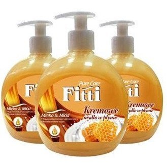 Mydło w płynie z dozownikiem FITTI 500ml mleko z miodem *21719 Mydło w płynie z dozownikiem FITTI 500ml mleko z miodem *21719