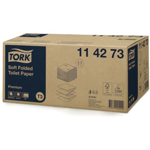 Papier toaletowy TORK T3 biały w składce 19x11cm 2 warstwy (30szt x 252 listki) 114273 Papier toaletowy TORK T3 biały w składce 19x11cm 2 warstwy (30szt x 252 listki) 114273