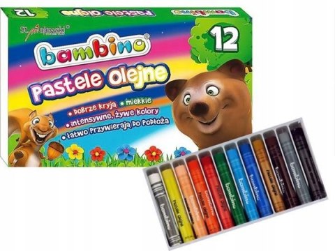 Pastele olejne Zestaw 12 kolorów Kredki BAMBINO St.Majewski Pastele olejne Zestaw 12 kolorów Kredki BAMBINO St.Majewski