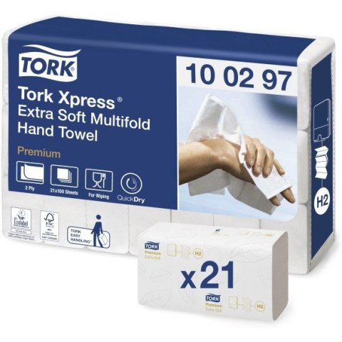 Ręcznik ZZ TORK 21,2x34cm (21x100) H2 biały 2w celuloza PREMIUM Extra SOFT 100297 Ręcznik ZZ TORK 21,2x34cm (21x100) H2 biały 2w celuloza PREMIUM Extra SOFT 100297