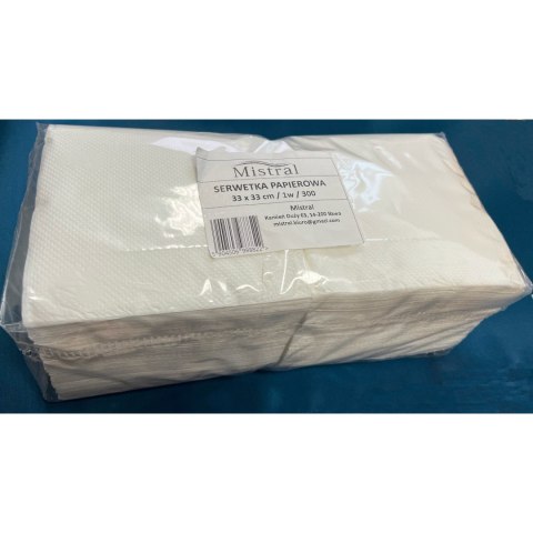 Serwetka papierowa 33x33cm (300 sztuk) 1 warstwa MISTRAL Serwetka papierowa 33x33cm (300 sztuk) 1 warstwa MISTRAL