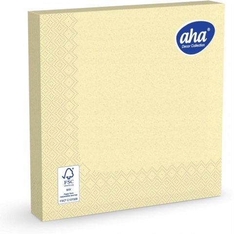 Serwetki dekoracyjne 33x33cm papierowe 20 sztuk 3 warstowe szampańskie AHA Serwetki dekoracyjne 33x33cm papierowe 20 sztuk 3 warstowe szampańskie AHA