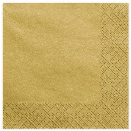 Serwetki złote 33x33cm papierowe 20 sztuk na stół ozdobne AHA Serwetki złote 33x33cm papierowe 20 sztuk na stół ozdobne AHA
