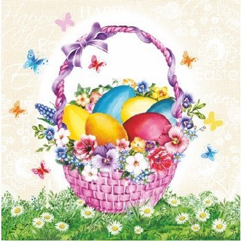 Serwetki Wielkanocne do koszyczka 33x33cm papierowe 20 sztuk na stół WN-060 AHA Serwetki Wielkanocne do koszyczka 33x33cm papierowe 20 sztuk na stół WN-060 AHA