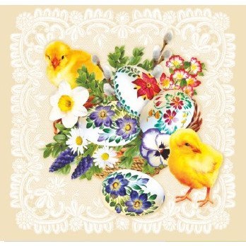 Serwetki Wielkanocne do koszyczka 33x33cm papierowe 20 sztuk na stół WN-066 AHA Serwetki Wielkanocne do koszyczka 33x33cm papierowe 20 sztuk na stół WN-066 AHA