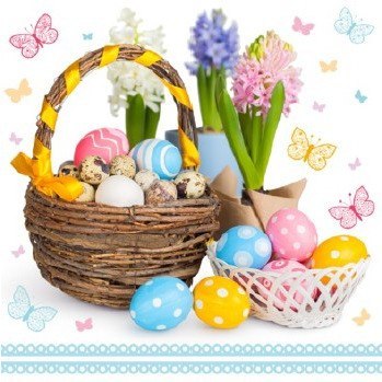 Serwetki Wielkanocne do koszyczka 33x33cm papierowe 20 sztuk na stół WN-075 AHA Serwetki Wielkanocne do koszyczka 33x33cm papierowe 20 sztuk na stół WN-075 AHA
