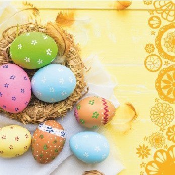 Serwetki Wielkanocne do koszyczka 33x33cm papierowe 20 sztuk na stół WN-083 AHA Serwetki Wielkanocne do koszyczka 33x33cm papierowe 20 sztuk na stół WN-083 AHA