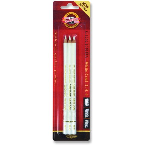 Węgiel w drewnie 3szt. 2,3,4 biały 88121 KOH-I-NOOR Węgiel w drewnie 3szt. 2,3,4 biały 88121 KOH-I-NOOR