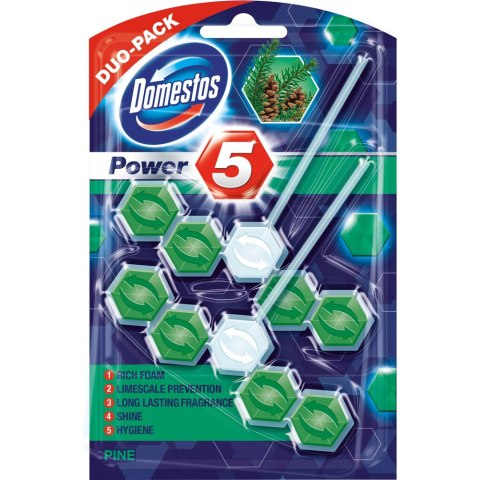 Zawieszka do toalety DOMESTOS POWER5 DUO 2x50g PINE Zawieszka do toalety DOMESTOS POWER5 DUO 2x50g PINE