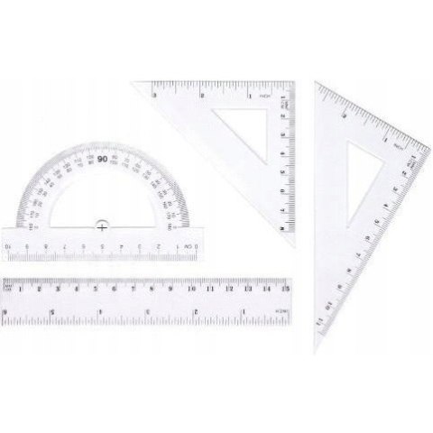 Zestaw geometryczny linijką 15cm BL001-AK TETIS Zestaw geometryczny linijką 15cm BL001-AK TETIS