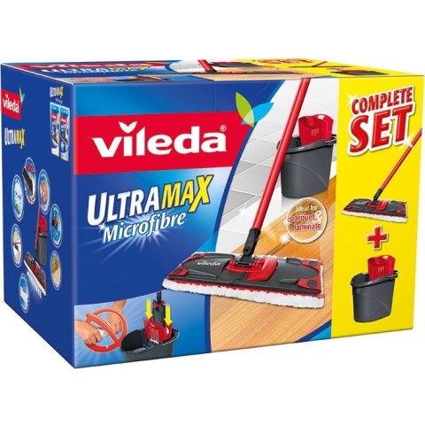 Zestaw w kartonie VILEDA ULTRAMAX mop płaski + wiadro 155737 Zestaw w kartonie VILEDA ULTRAMAX mop płaski + wiadro 155737