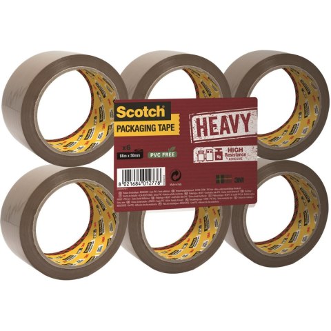 Taśma pakowa 3M 50x66 brązowa bardzo mocna SCOTCH HEAVY UU00526284 Taśma pakowa 3M 50x66 brązowa bardzo mocna SCOTCH HEAVY UU00526284