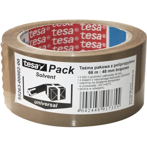 Taśma pakowa 48mm x 66m SOLVENT brązowa 55263-00002-00 TS TESA Taśma pakowa 48mm x 66m SOLVENT brązowa 55263-00002-00 TS TESA
