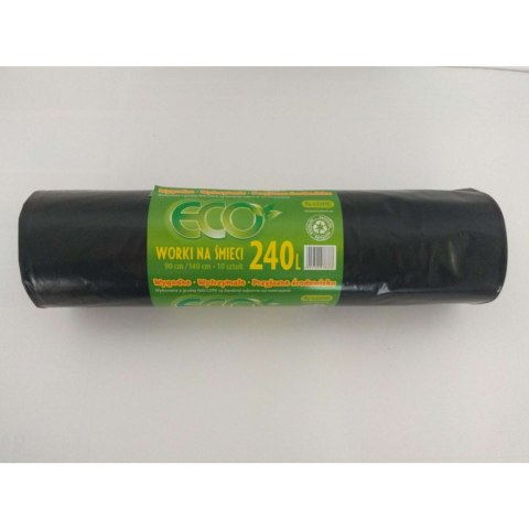 Worki na śmieci 240L 50mic LDPE czarne (10szt) 90cm/140cm Worki na śmieci 240L 50mic LDPE czarne (10szt) 90cm/140cm