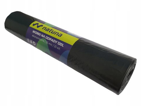 Worki na śmieci 120L 25mic LDPE ekonomiczne NATUNA (25szt) Worki na śmieci 120L 25mic LDPE ekonomiczne NATUNA (25szt)