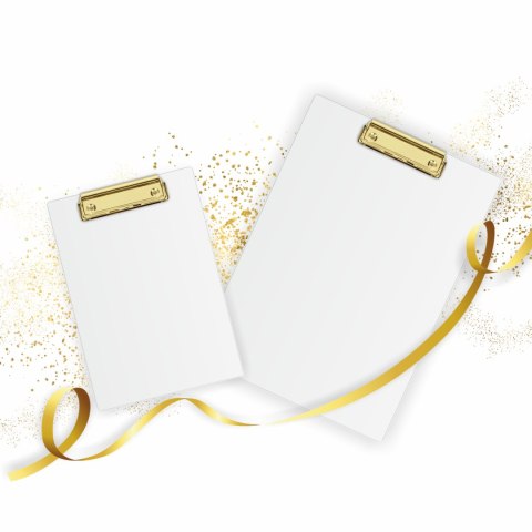 Deska z klipem Clipboard A4 biała (złoty mechanizm) KHG-01-10 BIURFOL Deska z klipem Clipboard A4 biała (złoty mechanizm) KHG-01-10 BIURFOL