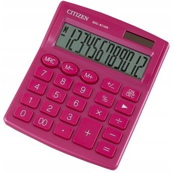 Kalkulator CITIZEN SDC-812-NR-PK różowy Kalkulator CITIZEN SDC-812-NR-PK różowy