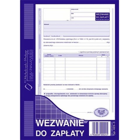 423-3 Ostat.Wezw.do zapłaty A5 MICHALCZYK I PROKOP 423-3 Ostat.Wezw.do zapłaty A5 MICHALCZYK I PROKOP