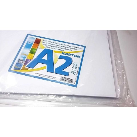 Brystol A2 250g (20 arkuszy) biały KRESKA Brystol A2 250g (20 arkuszy) biały KRESKA