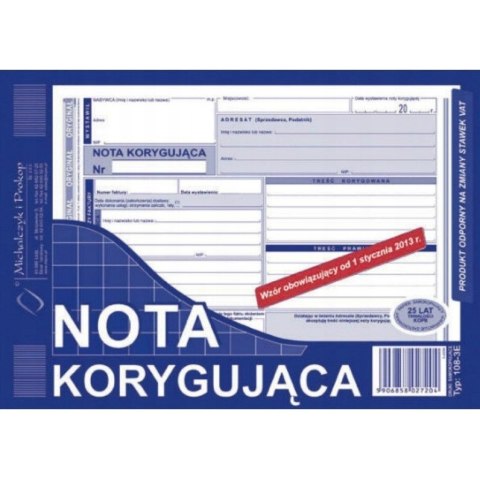 108-3E NK Nota korygująca VAT Michalczyk i Prokop 108-3E NK Nota korygująca VAT Michalczyk i Prokop