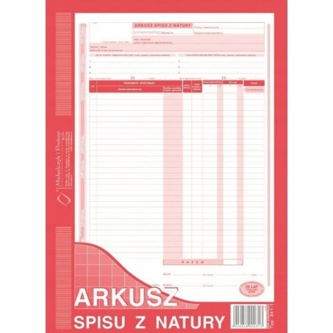 341-1 Arkusz spisu z natury A4 48k. pion Michalczyk i Prokop 341-1 Arkusz spisu z natury A4 48k. pion Michalczyk i Prokop