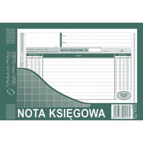 416-3 Nota Księgowa A5 Michalczyk i Prokop 416-3 Nota Księgowa A5 Michalczyk i Prokop