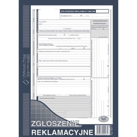 601-1 Zgłoszenie reklamacji MICHALCZYK&PROKOP A4 40 kartek 601-1 Zgłoszenie reklamacji MICHALCZYK&PROKOP A4 40 kartek