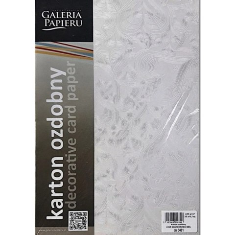 Karton ozdobny A4 LOVE diamentowa biel (20ark) 220g 203401 ARGO Karton ozdobny A4 LOVE diamentowa biel (20ark) 220g 203401 ARGO