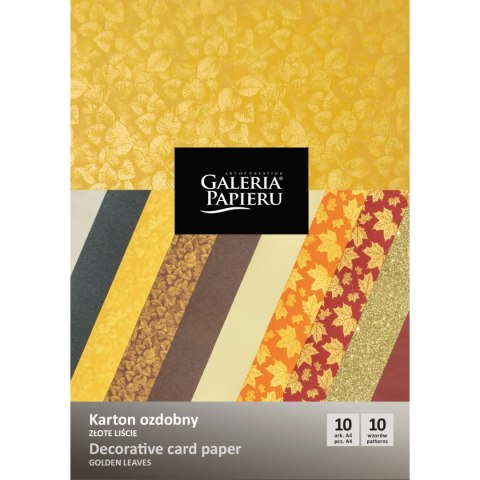 Karton ozdobny A4 ZŁOTE LIŚCIE mix wzorów 210-250g. (10ark.) 208935 Galeria Papieru Karton ozdobny A4 ZŁOTE LIŚCIE mix wzorów 210-250g. (10ark.) 208935 Galeria Papieru