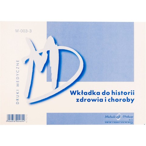 M-003-3 Wkł.do hist.zdr.i chor MZ/OG-2a MICHALCZYK I PROKOP M-003-3 Wkł.do hist.zdr.i chor MZ/OG-2a MICHALCZYK I PROKOP