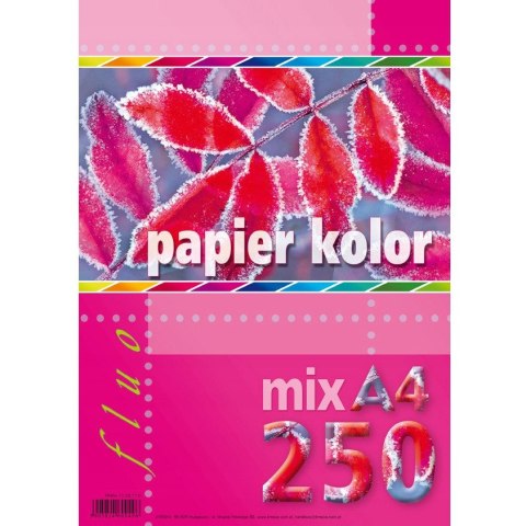 Papier A4 FLUO mix 250ark 5kol KRESKA Papier A4 FLUO mix 250ark 5kol KRESKA