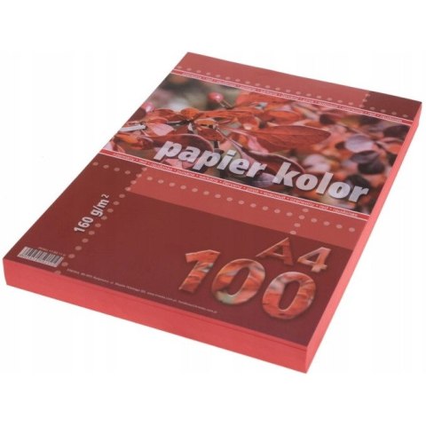 Papier ksero A4 160g KRESKA czerwony 100ark Papier ksero A4 160g KRESKA czerwony 100ark
