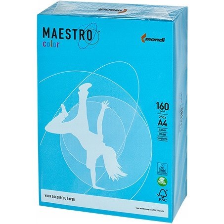 Papier ksero A4 160g MAESTRO COLOR AB48 intensywny błękitny 250a Papier ksero A4 160g MAESTRO COLOR AB48 intensywny błękitny 250a