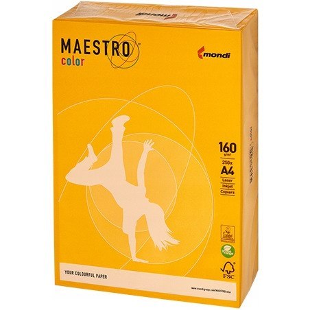 Papier ksero A4 160g MAESTRO COLOR SY40 złotożółty 250ark Papier ksero A4 160g MAESTRO COLOR SY40 złotożółty 250ark