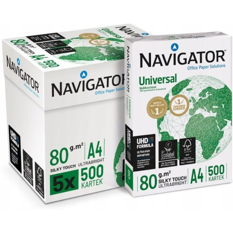 Papier ksero A4 80g (5ryz) NAVIGATOR UNIVERSAL klasa A+ premium Papier ksero A4 80g (5ryz) NAVIGATOR UNIVERSAL klasa A+ premium