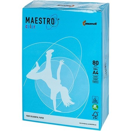 Papier ksero A4 80g MAESTRO COLOR AB48 Intensywny błękitny Papier ksero A4 80g MAESTRO COLOR AB48 Intensywny błękitny