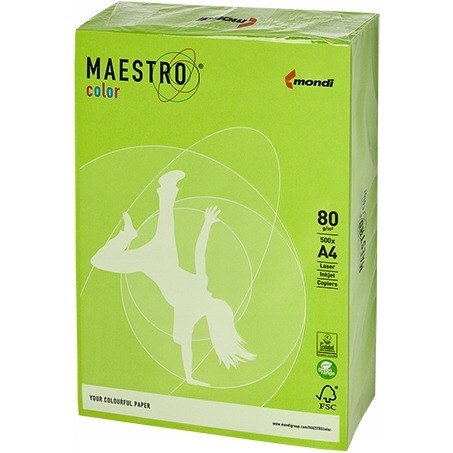Papier ksero A4 80g MAESTRO COLOR LG46 Intensywny zieleń limonki Papier ksero A4 80g MAESTRO COLOR LG46 Intensywny zieleń limonki