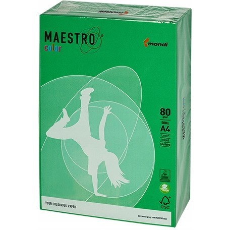 Papier ksero A4 80g MAESTRO COLOR MA42 Intensywny zieleń wiosenna Papier ksero A4 80g MAESTRO COLOR MA42 Intensywny zieleń wiosenna