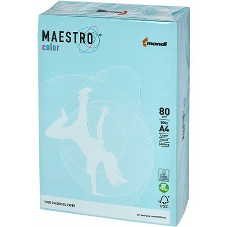 Papier ksero A4 80g MAESTRO COLOR MB30 niebieski pastel Papier ksero A4 80g MAESTRO COLOR MB30 niebieski pastel