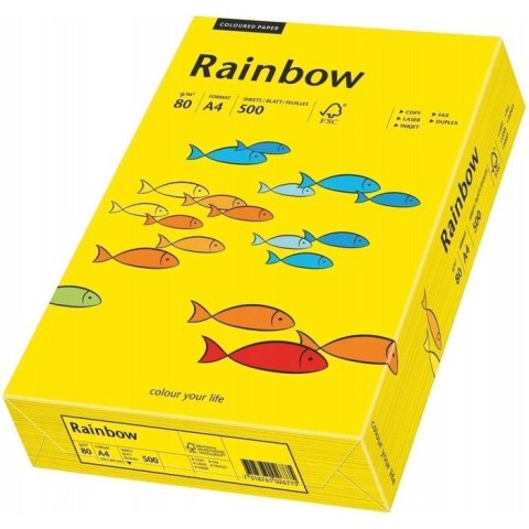 Papier ksero A4 80g RAINBOW R18 ciemnożółty 88042387 Papier ksero A4 80g RAINBOW R18 ciemnożółty 88042387