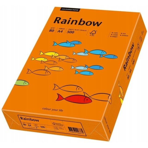 Papier ksero A4 80g RAINBOW R26 ciemnopomarańczowy 88042453 Papier ksero A4 80g RAINBOW R26 ciemnopomarańczowy 88042453