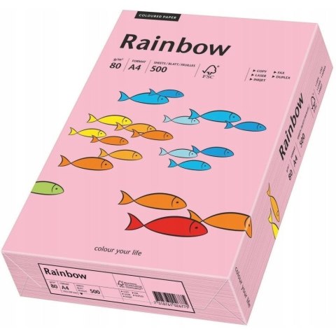 Papier ksero A4 80g RAINBOW R55 różowy 88042541 Papier ksero A4 80g RAINBOW R55 różowy 88042541