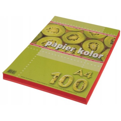 Papier ksero A4 KRESKA czerwony 100ark Papier ksero A4 KRESKA czerwony 100ark