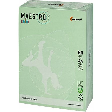 Papier ksero MAESTRO COLOR A4 80g MG28 pastel zielony Papier ksero MAESTRO COLOR A4 80g MG28 pastel zielony