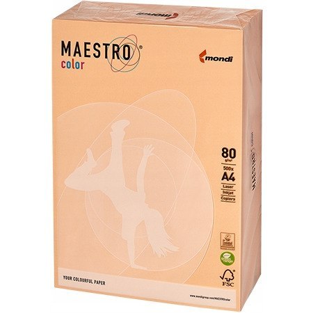 Papier ksero MAESTRO COLOR A4 80g SA24 pastel łososiowy Papier ksero MAESTRO COLOR A4 80g SA24 pastel łososiowy