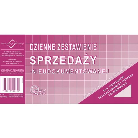 R05-H Dzienne zestawienie sprzedaży nieudokumentowanej od stycznia 2022 Michalczyk i Prokop R05-H Dzienne zestawienie sprzedaży nieudokumentowanej od stycznia 2022 Michalczyk i Prokop