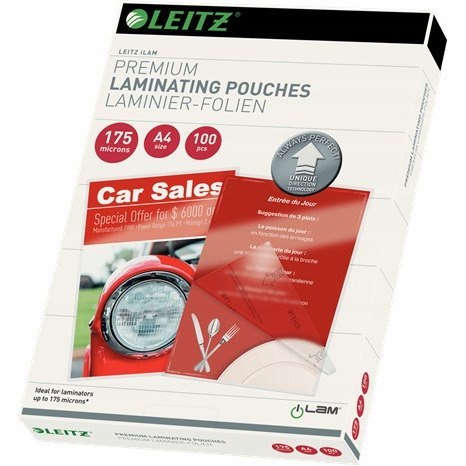 Folia do laminacji LEITZ iLAM UDT A4 175 mic. 74830000 Folia do laminacji LEITZ iLAM UDT A4 175 mic. 74830000