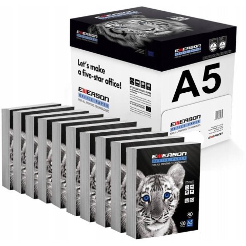 Papier ksero A5 80g EMERSON TIGER (10ryz) klasa białości C Papier ksero A5 80g EMERSON TIGER (10ryz) klasa białości C