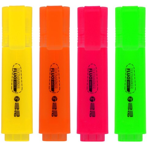 Zakreślacze MEMOBE neonowe 4 kolory w etui MM013-99 Zakreślacze MEMOBE neonowe 4 kolory w etui MM013-99